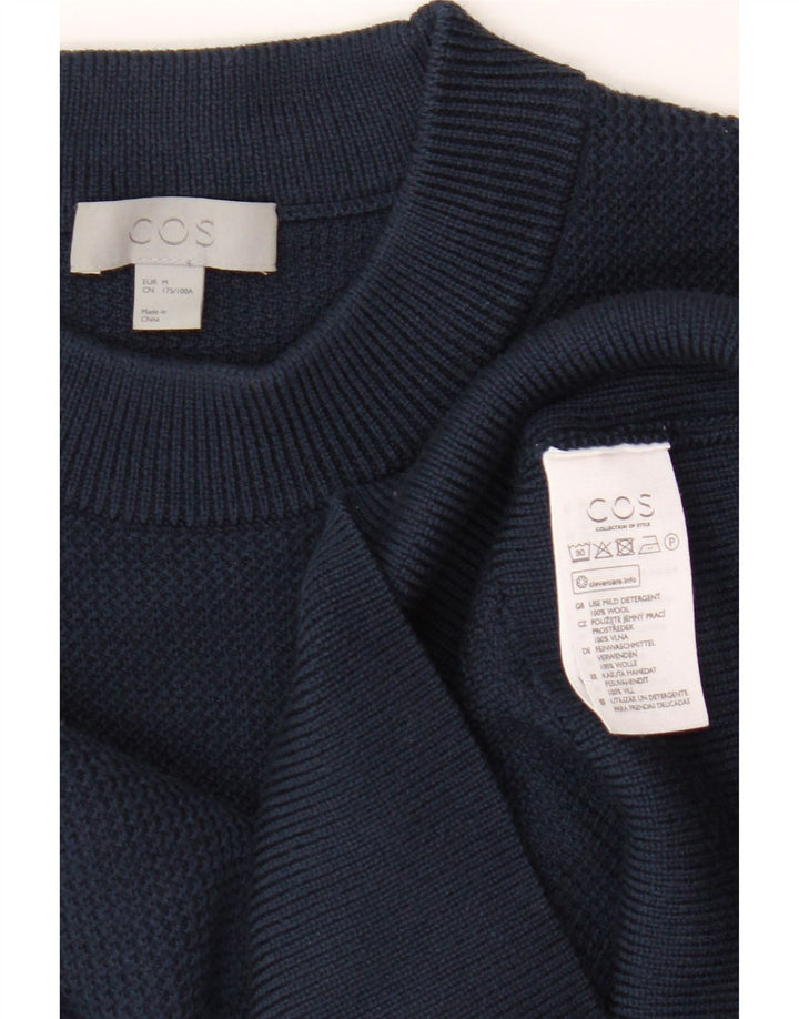 Suéter feminino Cos com gola redonda Reino Unido 14 lã azul marinho médio