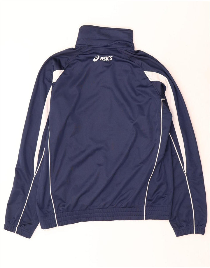 Asics Mens Tracksuit Top Jacket Grande Azul Marinho Colourblock Poliéster