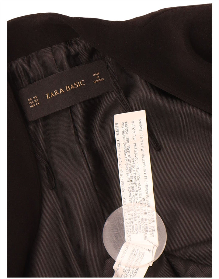 ZARA Womens Open Blazer Jacket UK 6 XS Preto Acetato