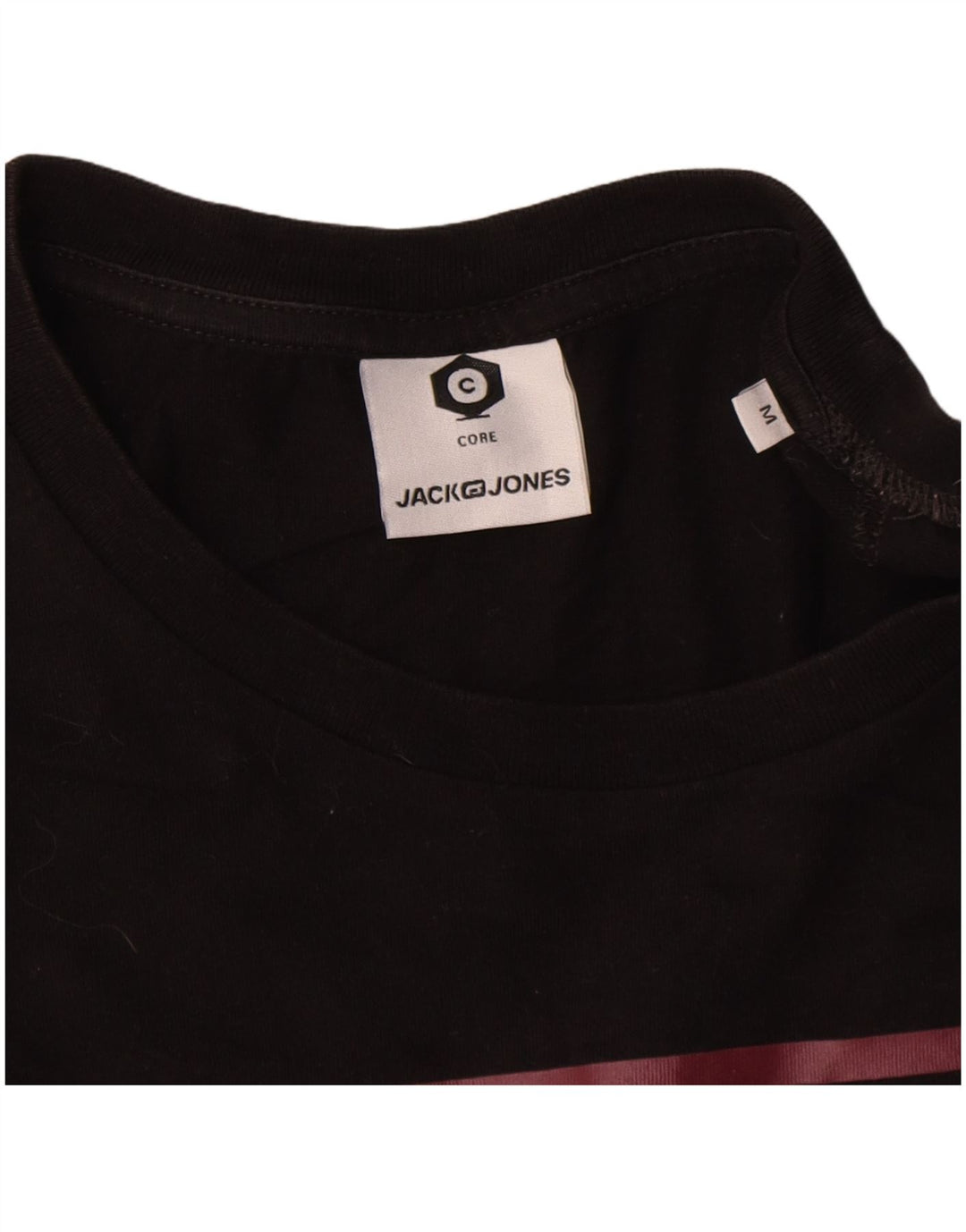 Camiseta gráfica masculina Jack & Jones Top médio algodão preto