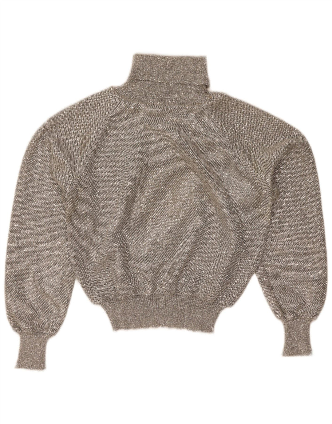 Suéter feminino vintage com gola redonda e gola redonda Reino Unido 12 cinza médio