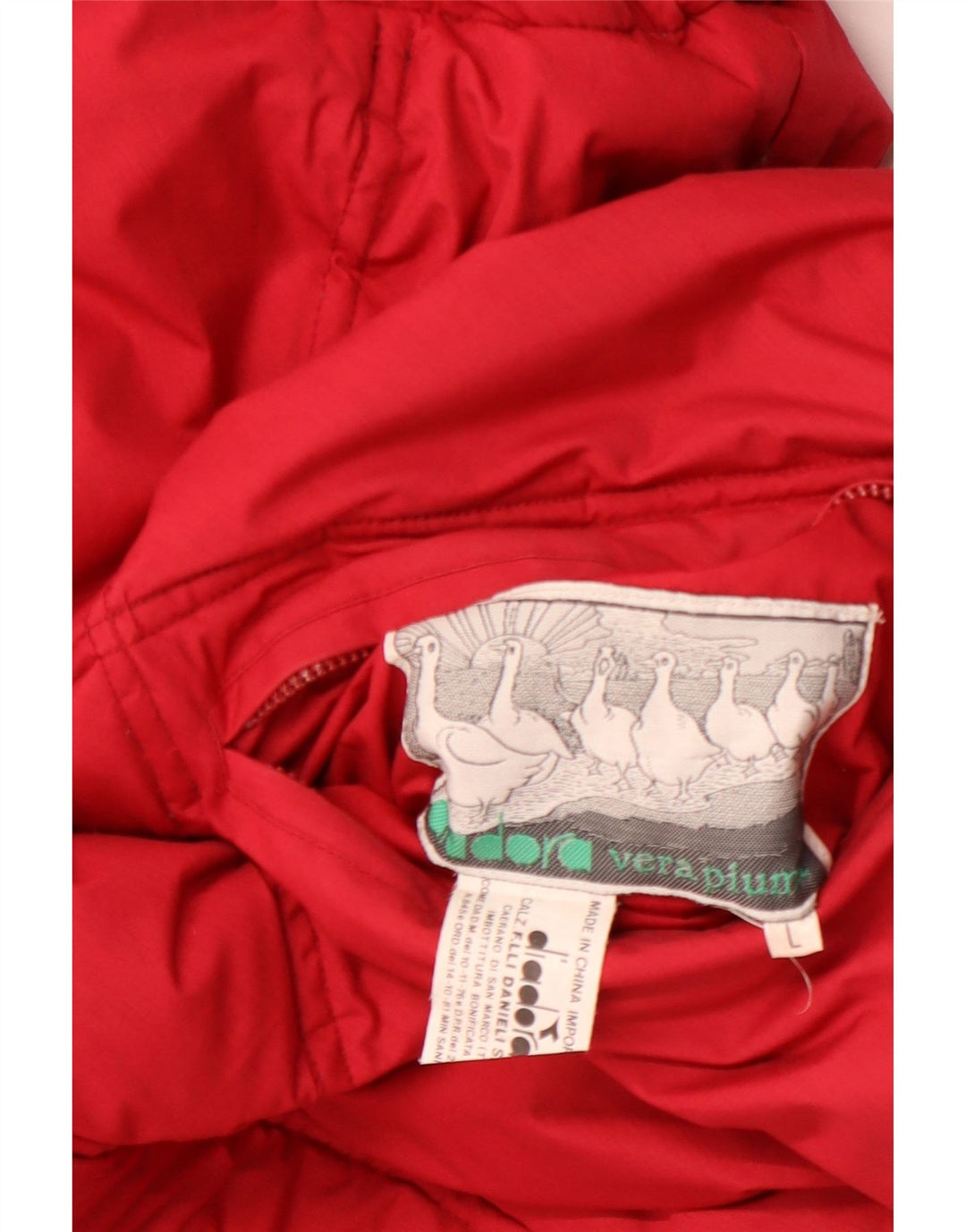 Jaqueta feminina acolchoada reversível DIADORA com ajuste solto Reino Unido 16 grande vermelho