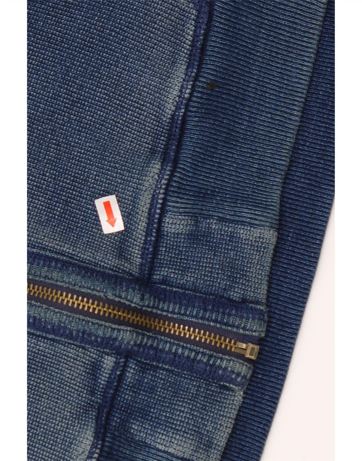 Suéter masculino com capuz e zíper FAT FACE algodão azul marinho médio