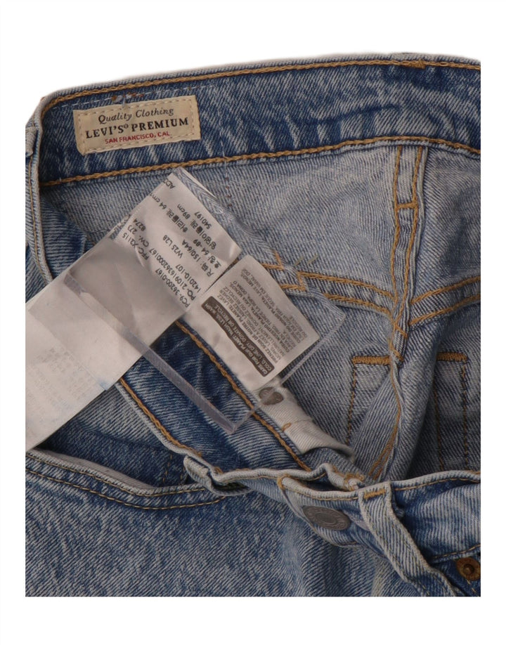 Jeans retos masculinos de cintura alta Levi's W25 L28 algodão azul