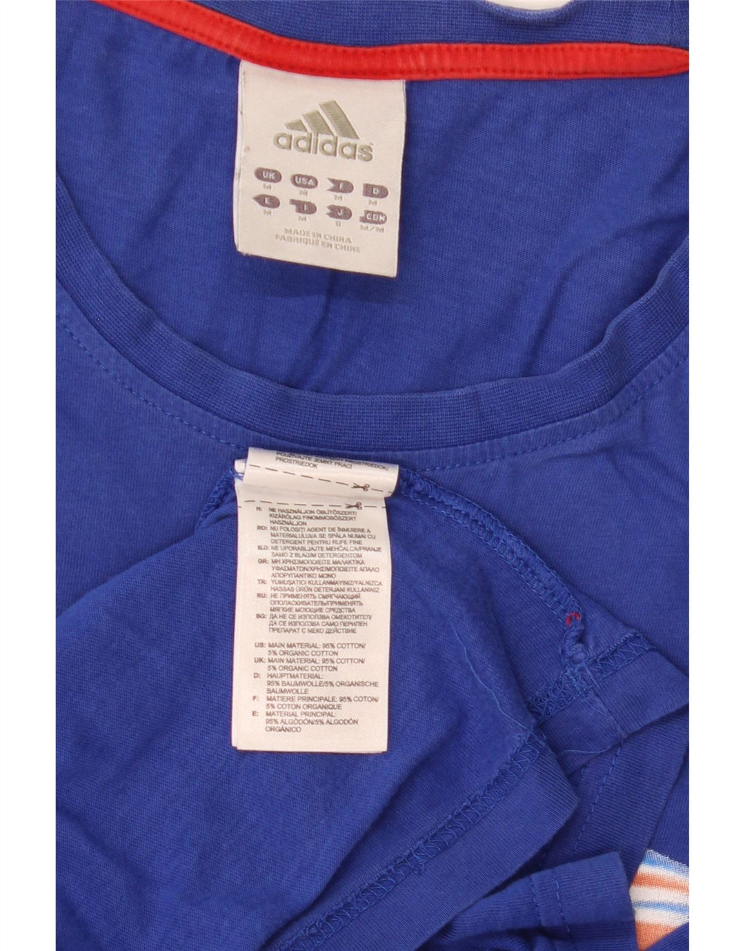 Adidas Mens Graphic T-Shirt Top Médio Algodão Azul