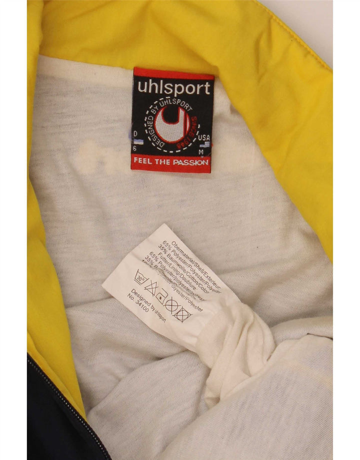 Jaqueta masculina Uhlsport com agasalho gráfico médio azul marinho bloco colorido