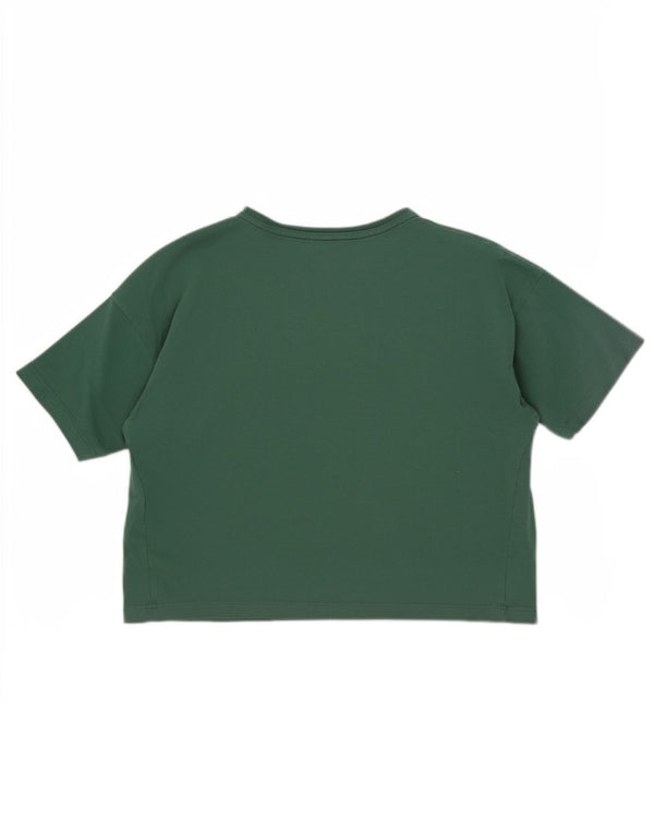 Camiseta feminina Puma Loose Fit Crop Graphic Top UK 4 XS Verde