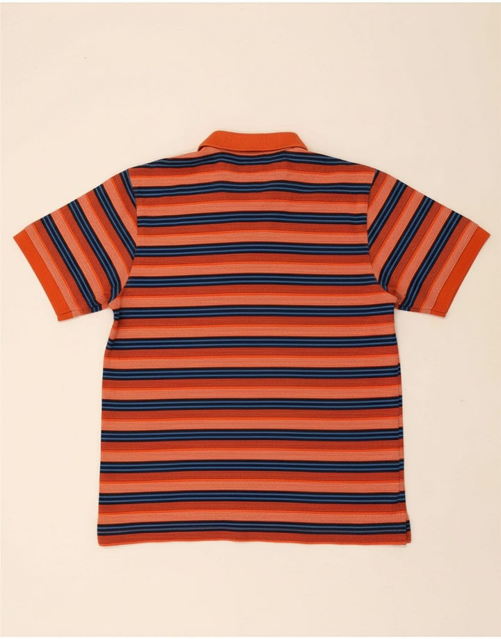Camisa polo masculina CHAPS grande algodão listrado laranja