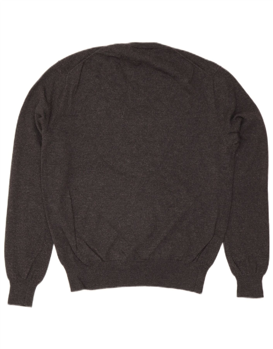 Suéter masculino Polo Ralph Lauren com decote em V de lã cinza médio