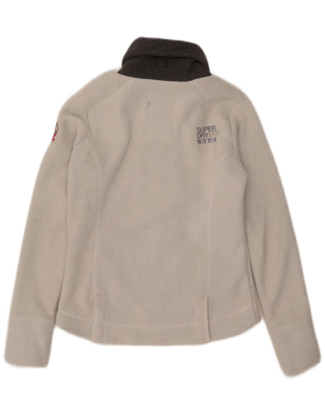 Jaqueta de lã feminina Superdry UK 14 grande poliéster branco