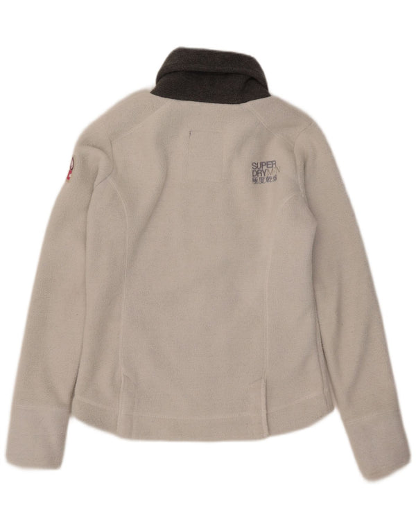 Jaqueta de lã feminina Superdry UK 14 grande poliéster branco