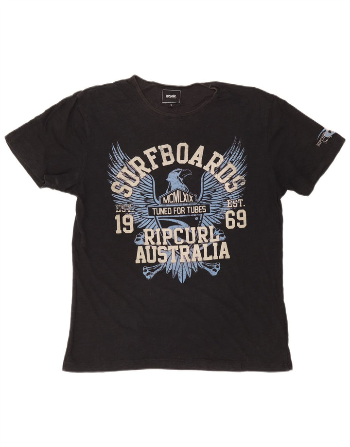 RIP CURL Camiseta masculina gráfica top pequeno preto