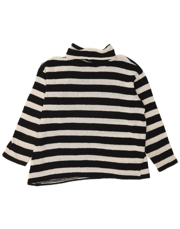 Suéter feminino Zara com gola redonda grande e listrado preto pequeno Reino Unido 10