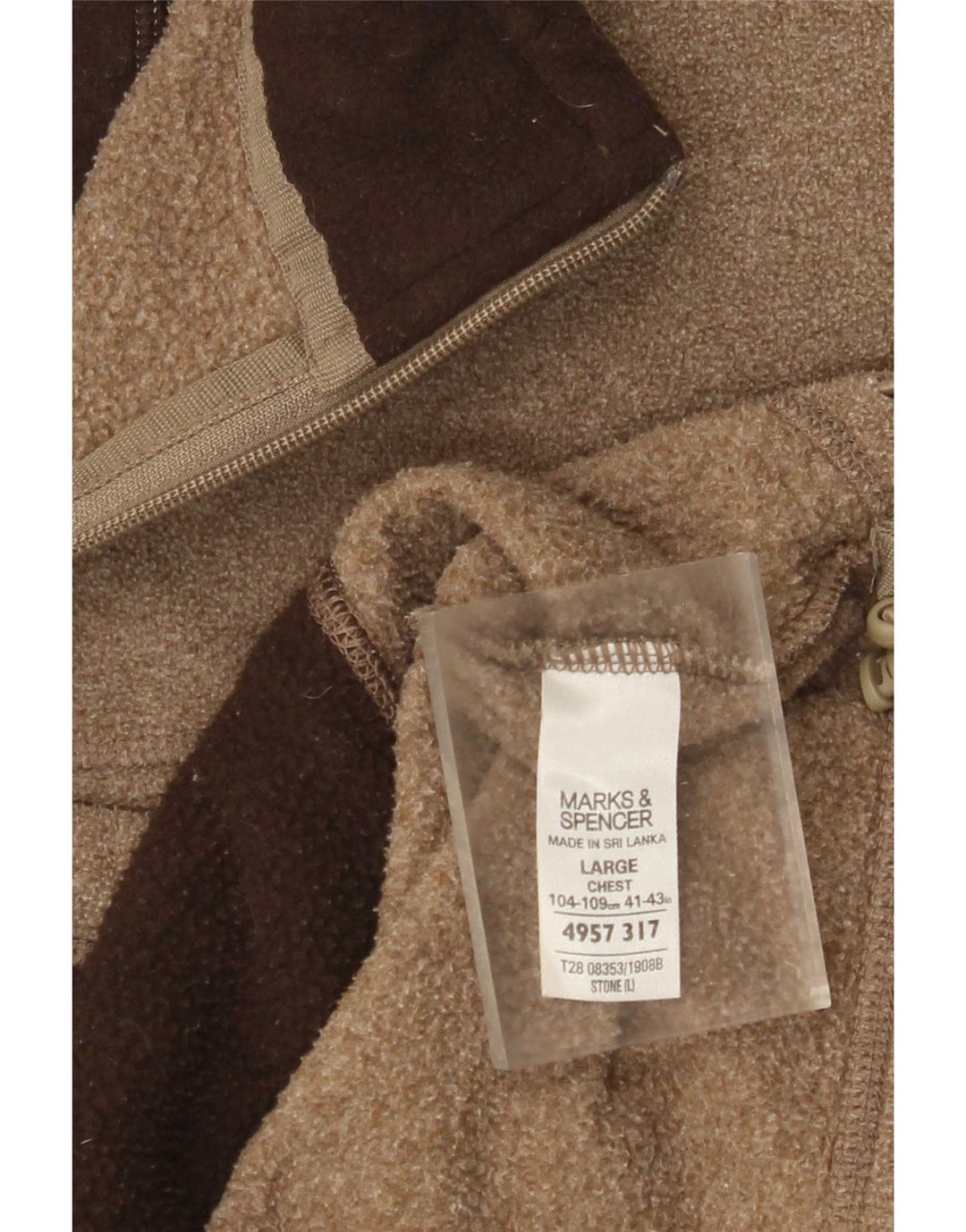 Jaqueta de lã masculina Marks & Spencer Reino Unido 40 grande poliéster marrom