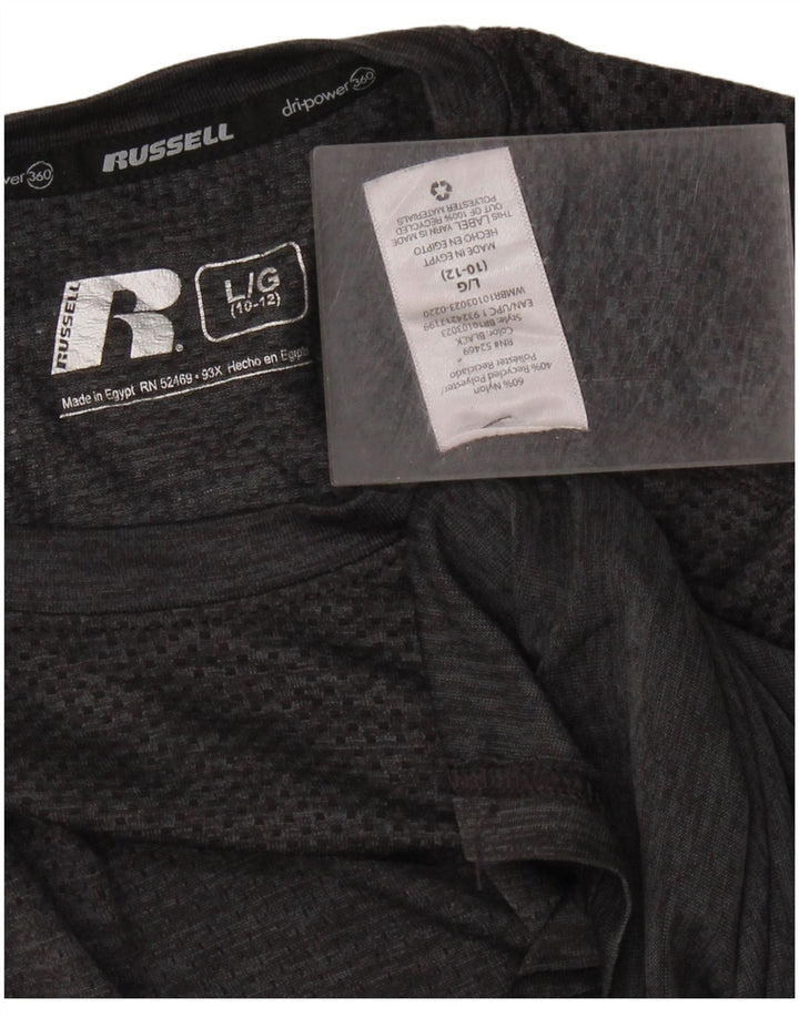 Camiseta RUSSELL ATLÉTICA para meninas Dri-Power 10-11 anos grande cinza