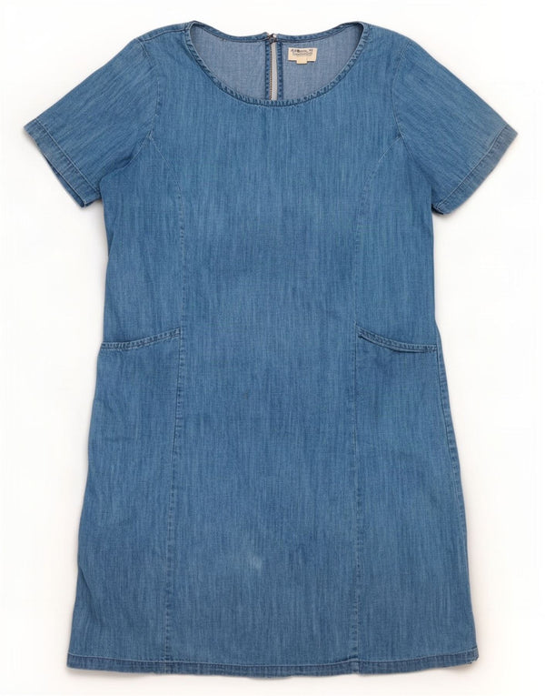 Vestido básico feminino Mountain Warehouse Reino Unido 14 grande algodão azul