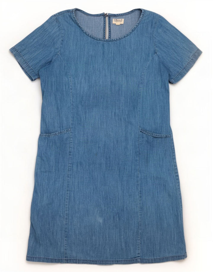 Vestido básico feminino Mountain Warehouse Reino Unido 14 grande algodão azul