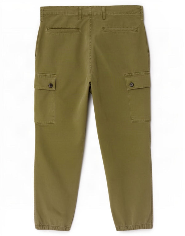 Calça jogger feminina Zara EU 36 XS W26 L26 algodão cáqui