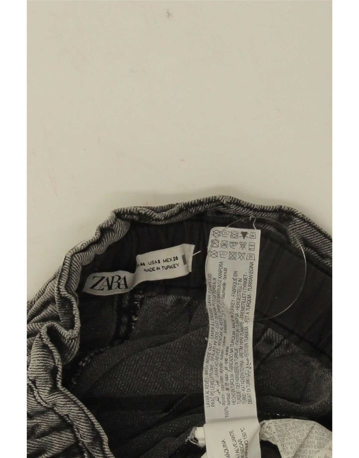 Zara Womens Crop Cargo Loose Jeans EU 40 Médio W32 L25 Algodão Cinza