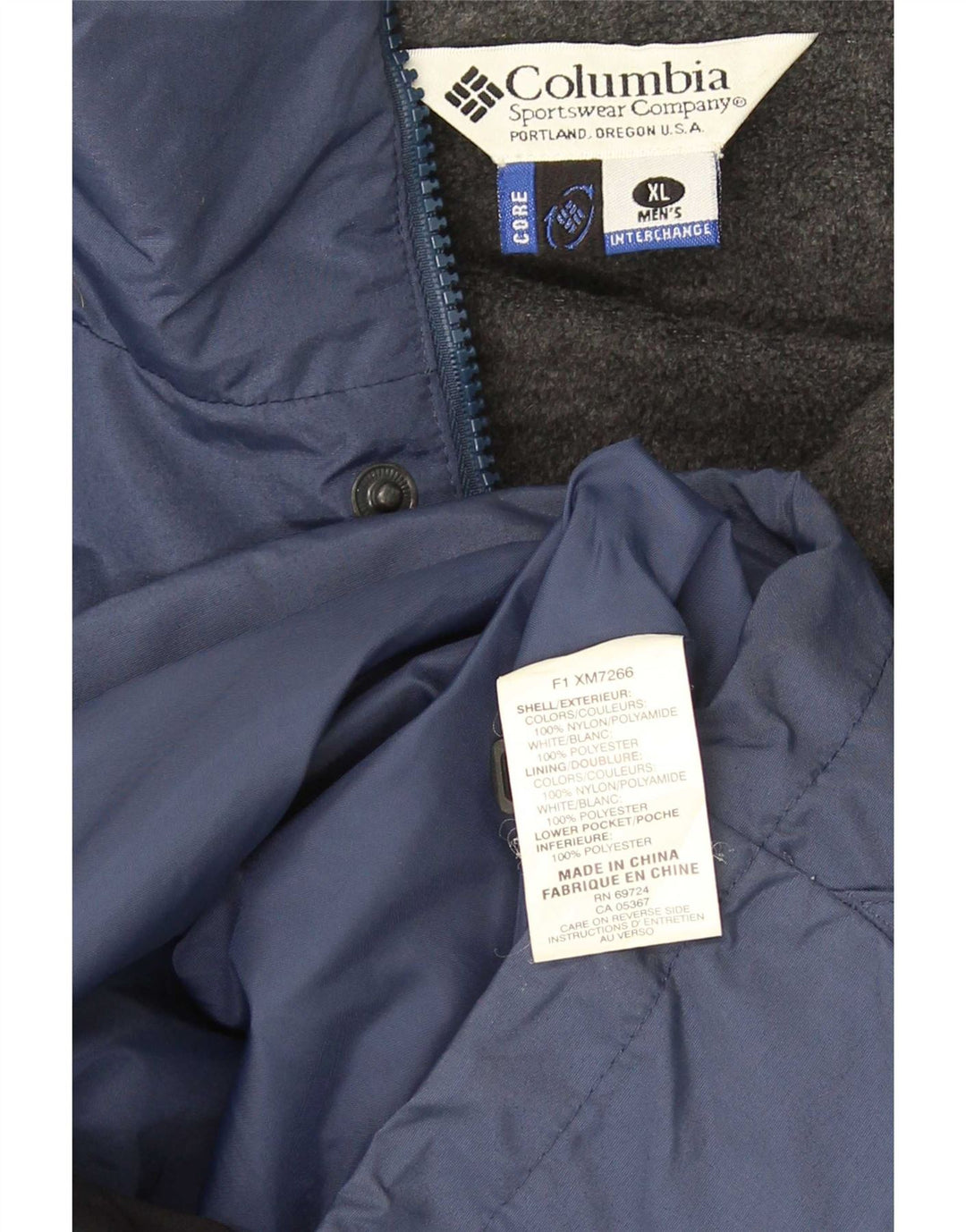 Jaqueta corta-vento masculina Columbia Interchange UK 42 XL azul colorblock