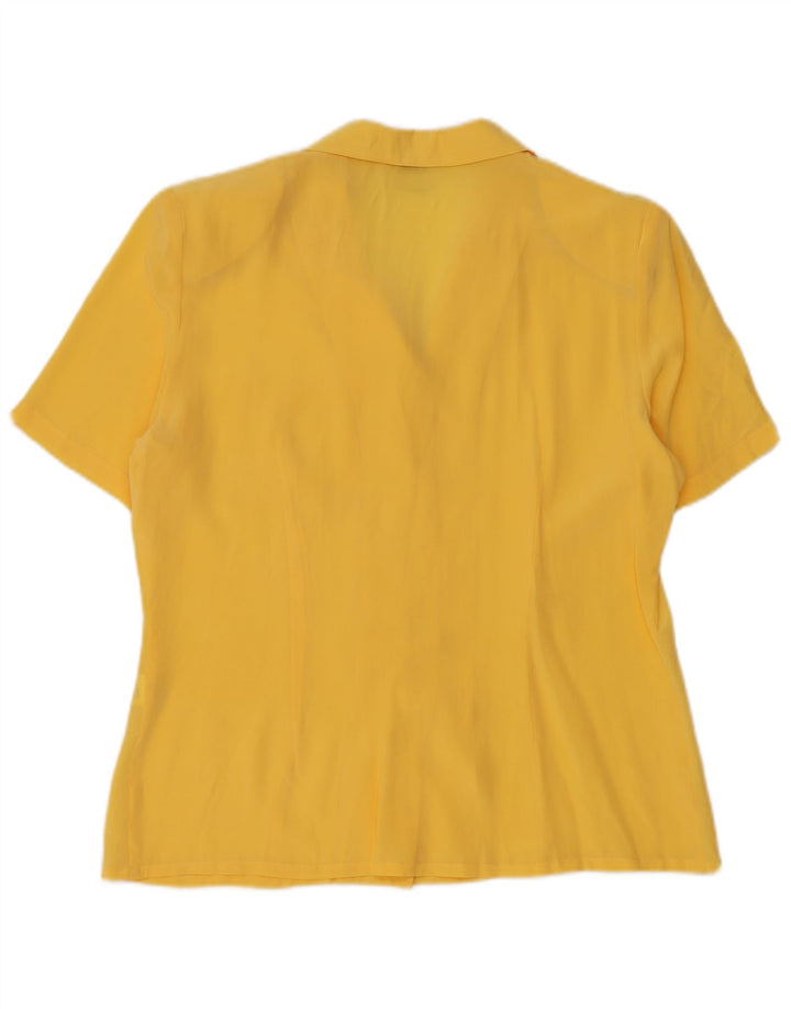 Blusa feminina Luisa Spagnoli manga curta IT 44 seda amarela média