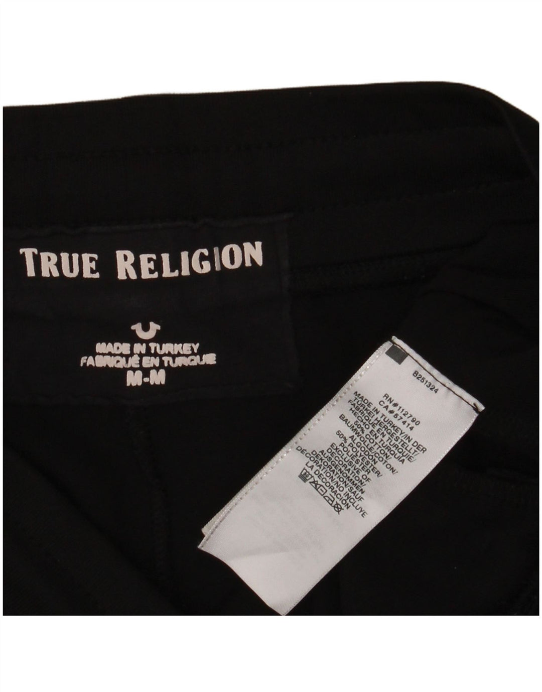 TRUE RELIGION Calças de treino femininas Joggers UK 14 Médio Preto