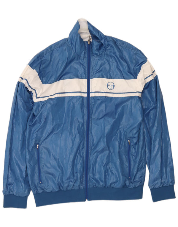 Jaqueta reversível masculina Sergio Tacchini UK 42 XL azul colorblock poliéster