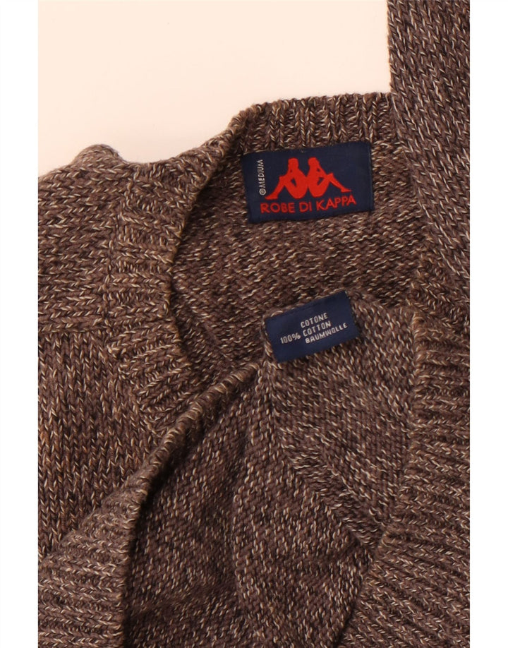 Suéter masculino KAPPA com decote em V de algodão cinza médio