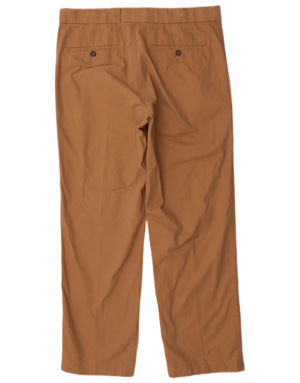 Calça chino reta masculina Marks & Spencer Blue Harbor W34 L29 marrom