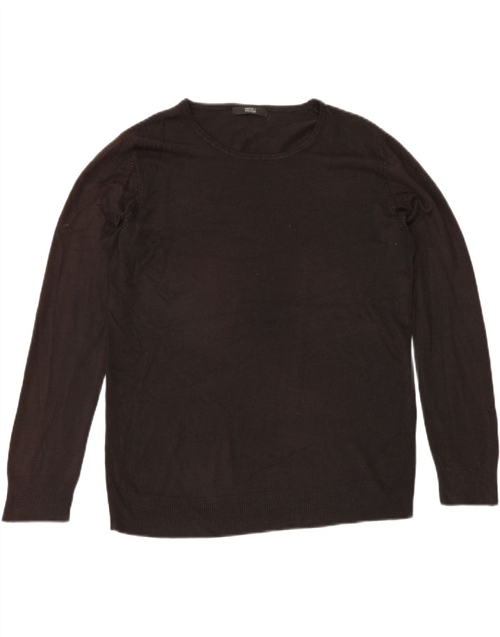 Suéter feminino Marks & Spencer com gola redonda Reino Unido 12 acrílico preto médio