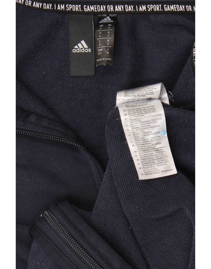 Adidas Mens Treino Top Jaqueta Pequena Azul Marinho Colorblock Algodão