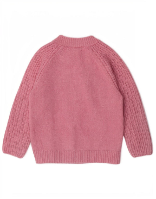 Suéter cardigã feminino vintage UK 14 rosa médio