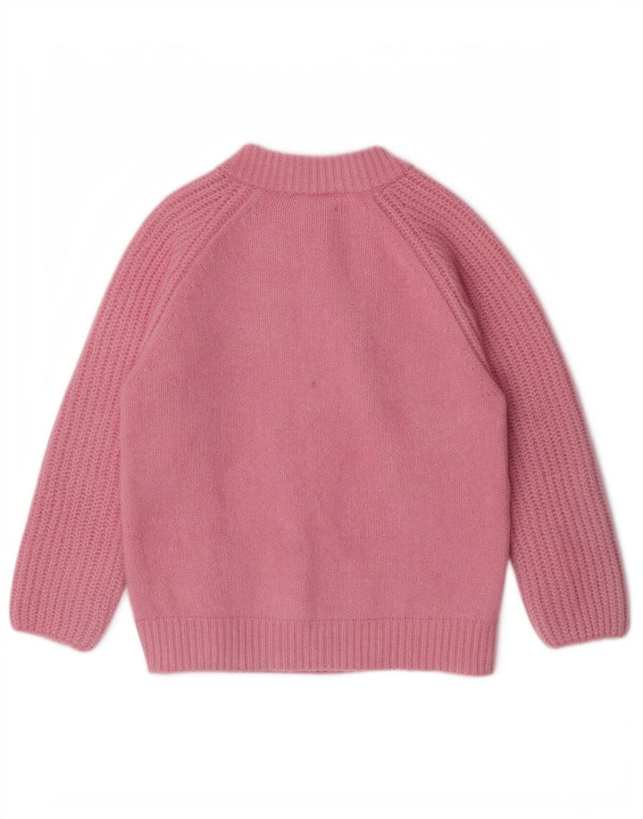 Suéter cardigã feminino vintage UK 14 rosa médio