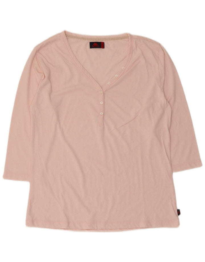Top feminino Kappa manga 3/4 UK 20 2XL rosa