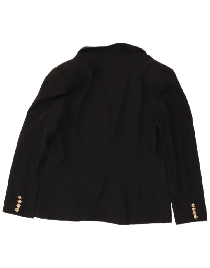 Jaqueta blazer feminina Zara com 1 botão Reino Unido 18 XL preto poliéster