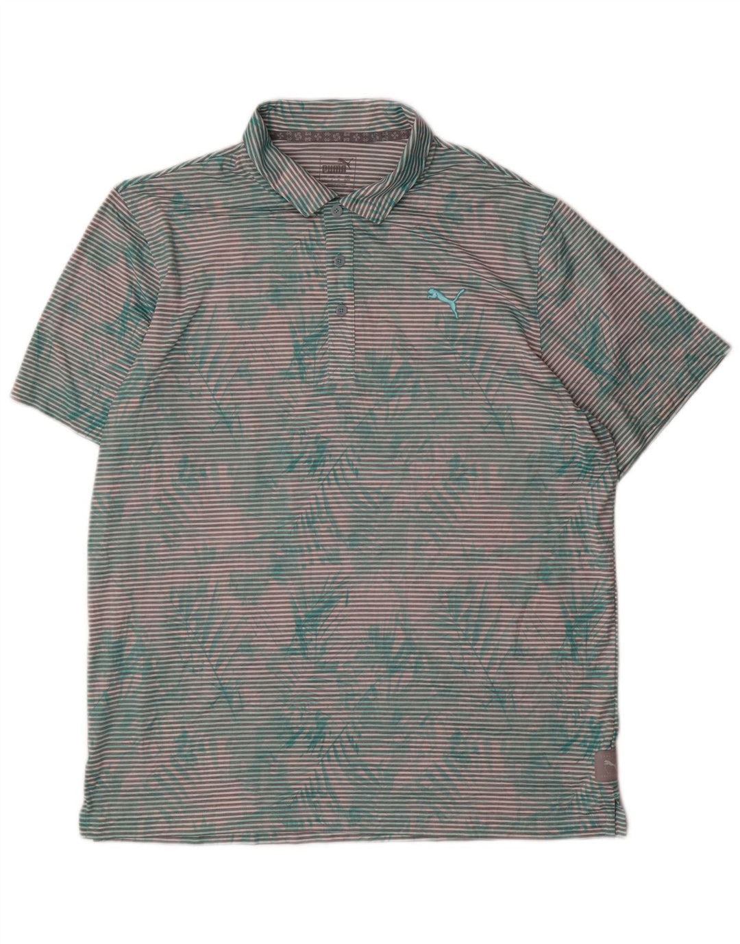 Camisa polo masculina PUMA XL verde risca de giz