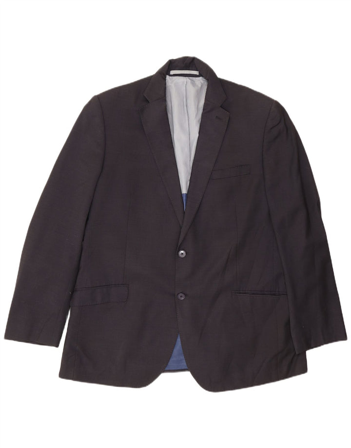 Jaqueta blazer masculina de ajuste regular de 2 botões Marks & Spencer EU 54 XL azul marinho