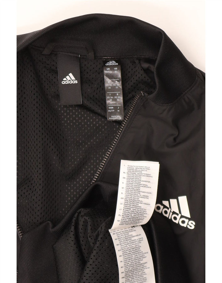 Jaqueta Bomber Adidas Feminina UK 4/6 XS Poliéster Preto