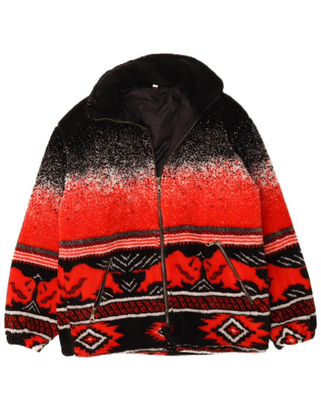Suéter cardigã masculino vintage UK 38 Médio Red Fair Isle