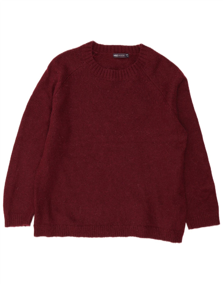 Suéter masculino Marks & Spencer com gola redonda grande acrílico vinho