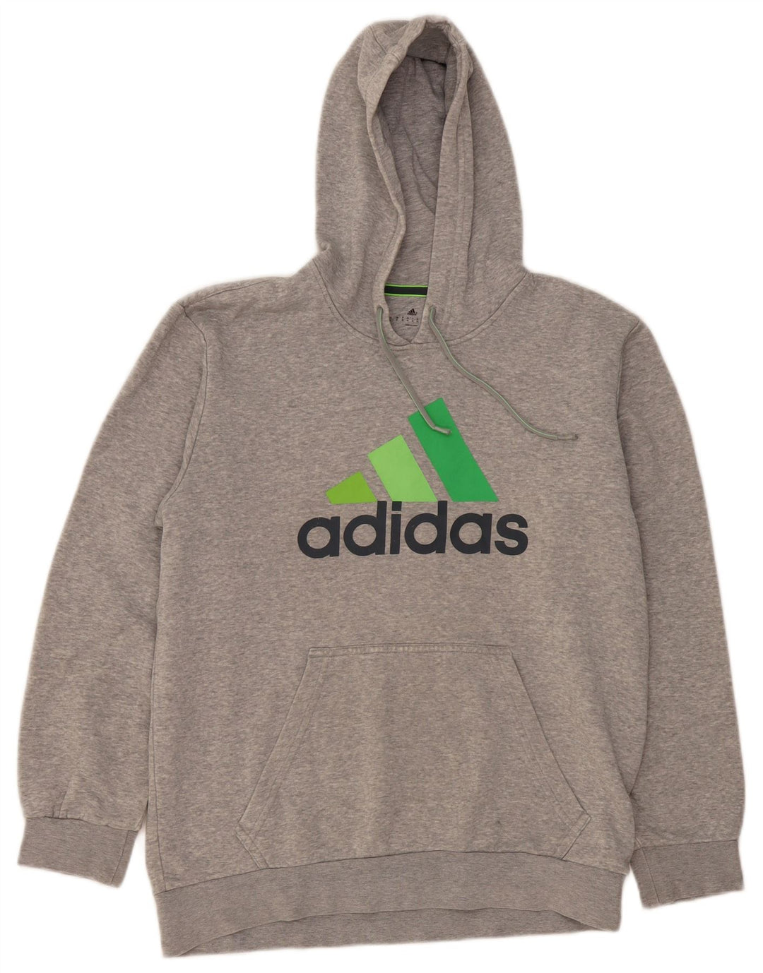 Adidas masculino gráfico moletom com capuz cinza médio