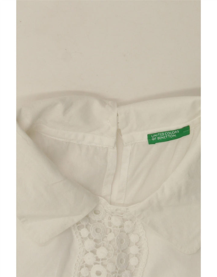 Blusa feminina BENETTON UK 12 médio branco