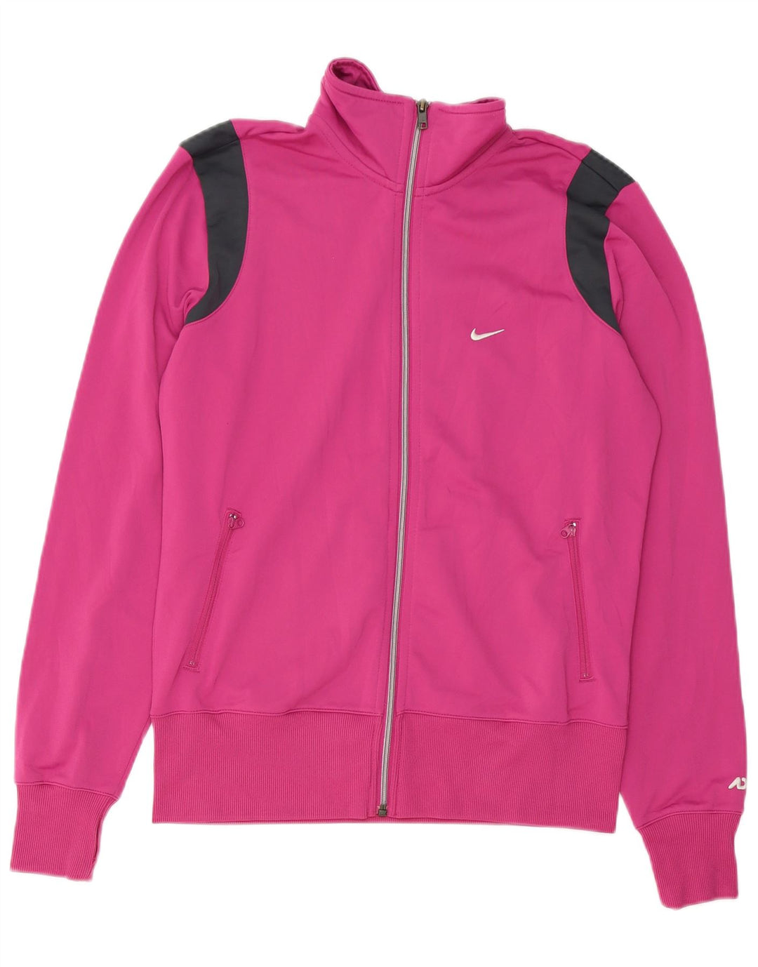 NIKE Womens Tracksuit Top Jacket UK 16 Grande Rosa Colourblock Poliéster