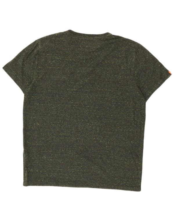 Camiseta masculina Superdry Top 2XL algodão manchado cáqui