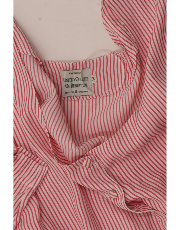 Blusa feminina de manga curta Benetton IT 44 risca de giz vermelha média