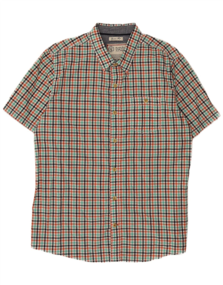 Camisa masculina de manga curta Fat Face Classic Fit grande guingão multicolorido
