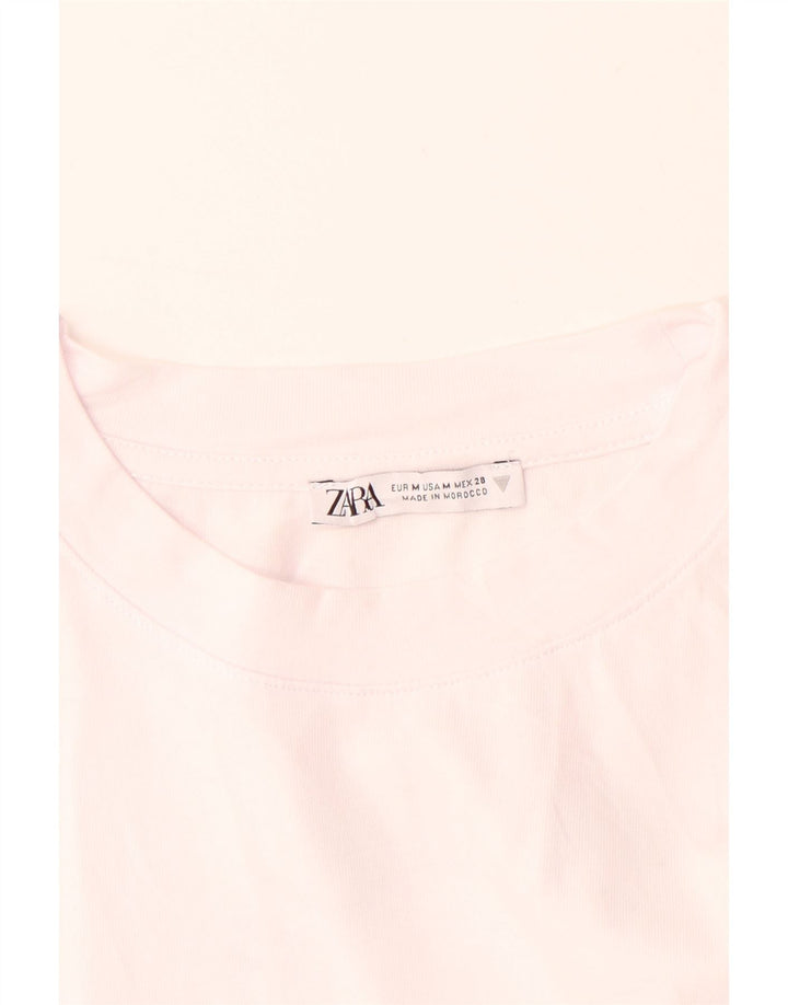 Camiseta masculina gráfica ZARA Top médio algodão branco