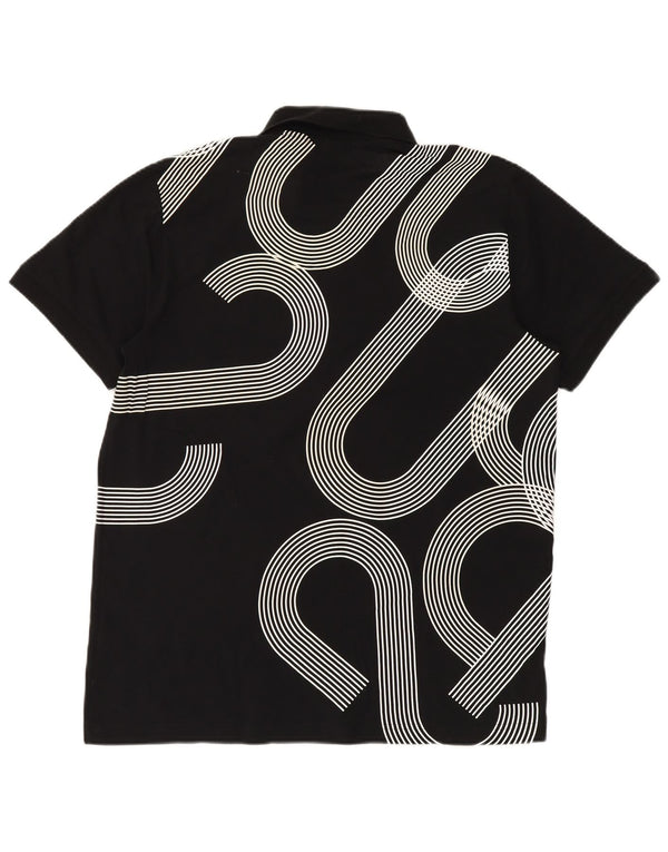 HUGO BOSS Camisa polo masculina gráfica slim fit 2XL algodão preto