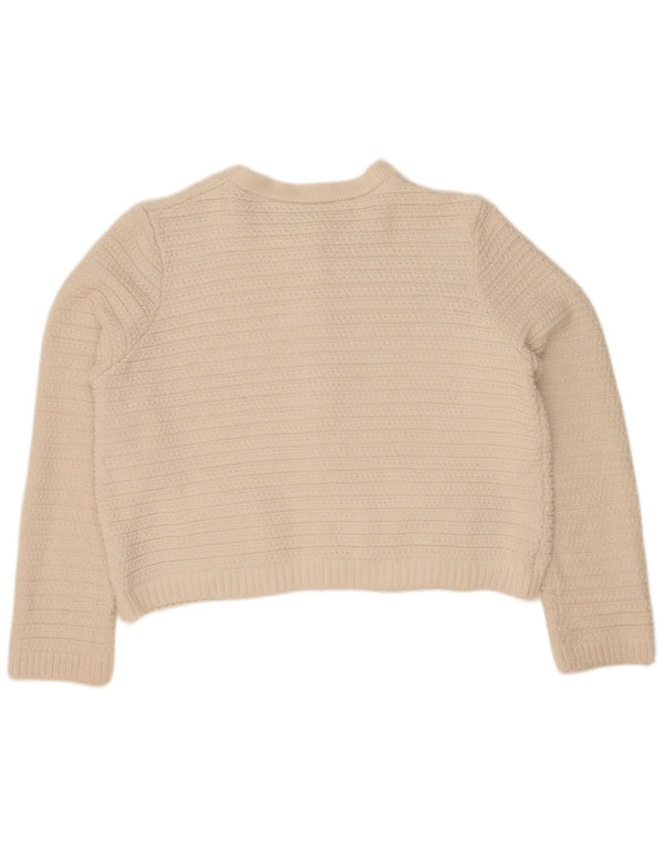 Suéter cardigã feminino Marks & Spencer UK 16 grande off white