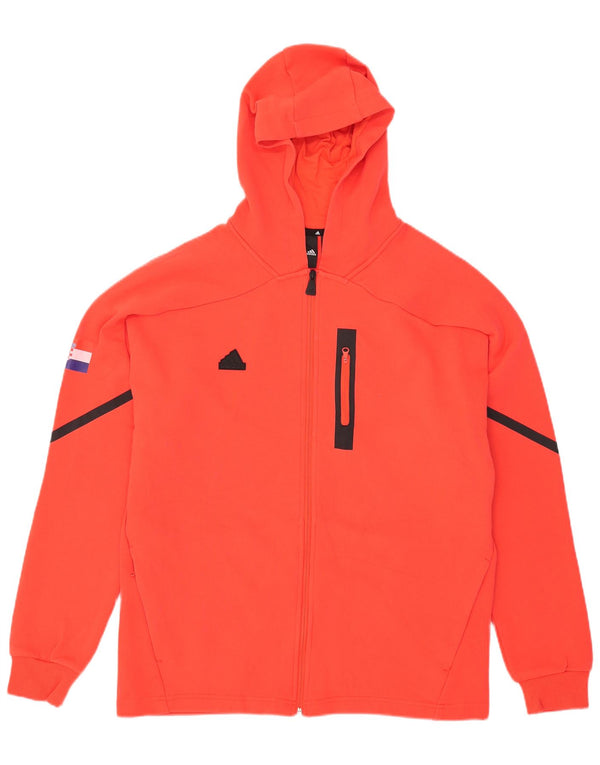 Suéter Adidas Masculino Graphic Zip com Capuz XL Vermelho Algodão